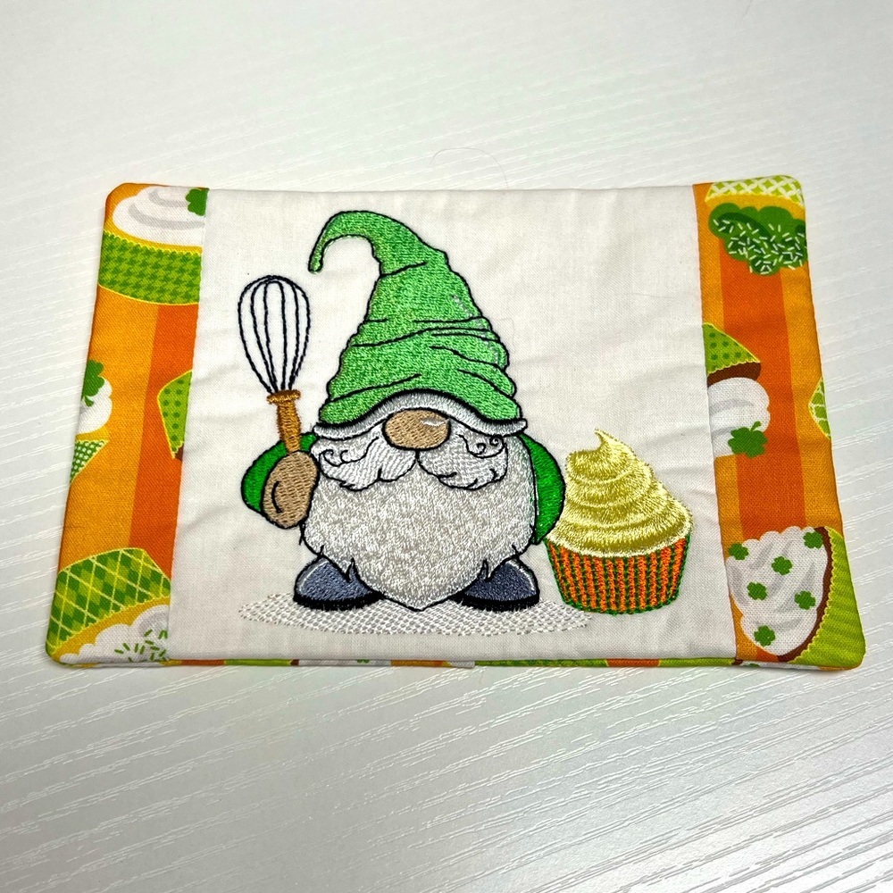 Hand Crafted Mug Rug Coaster Embroidered Cotton Fabric Padded Absorbs Liquid